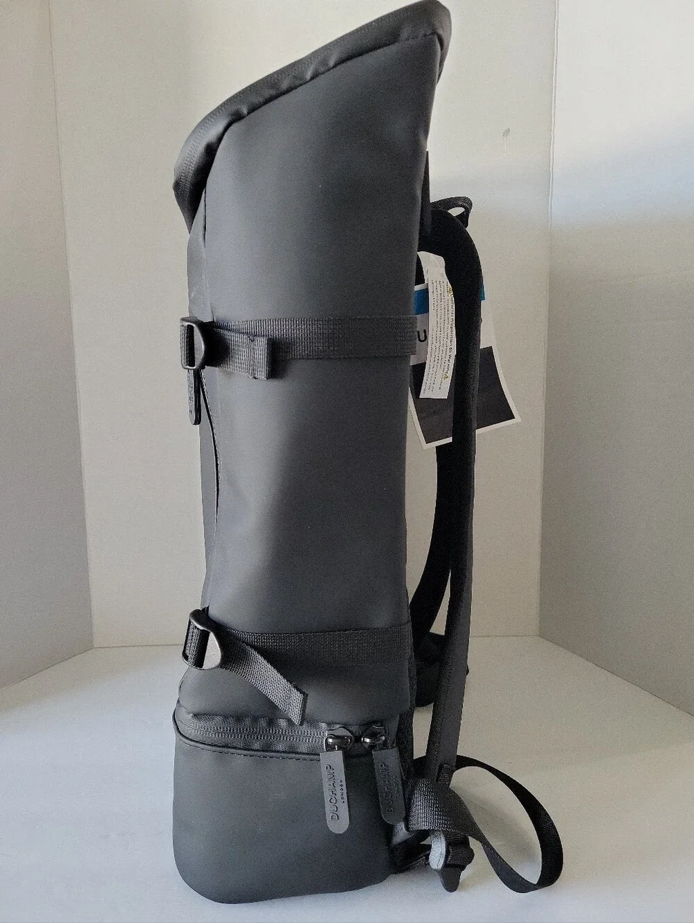 Duchamp London Black Laptop Backpack Rubberized Commuter Travel MSRP $205 NWT